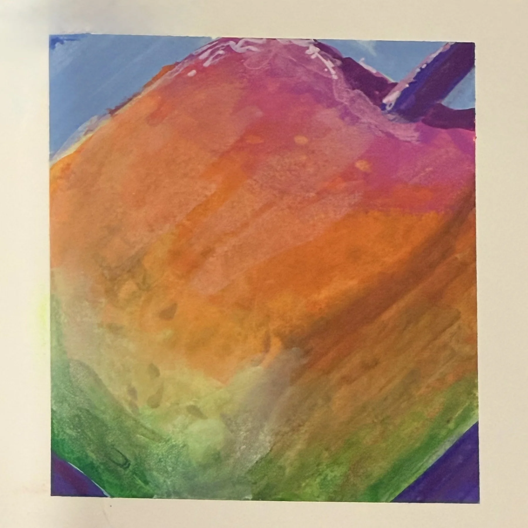 Hand-painted golden pastry in expressive bright colors