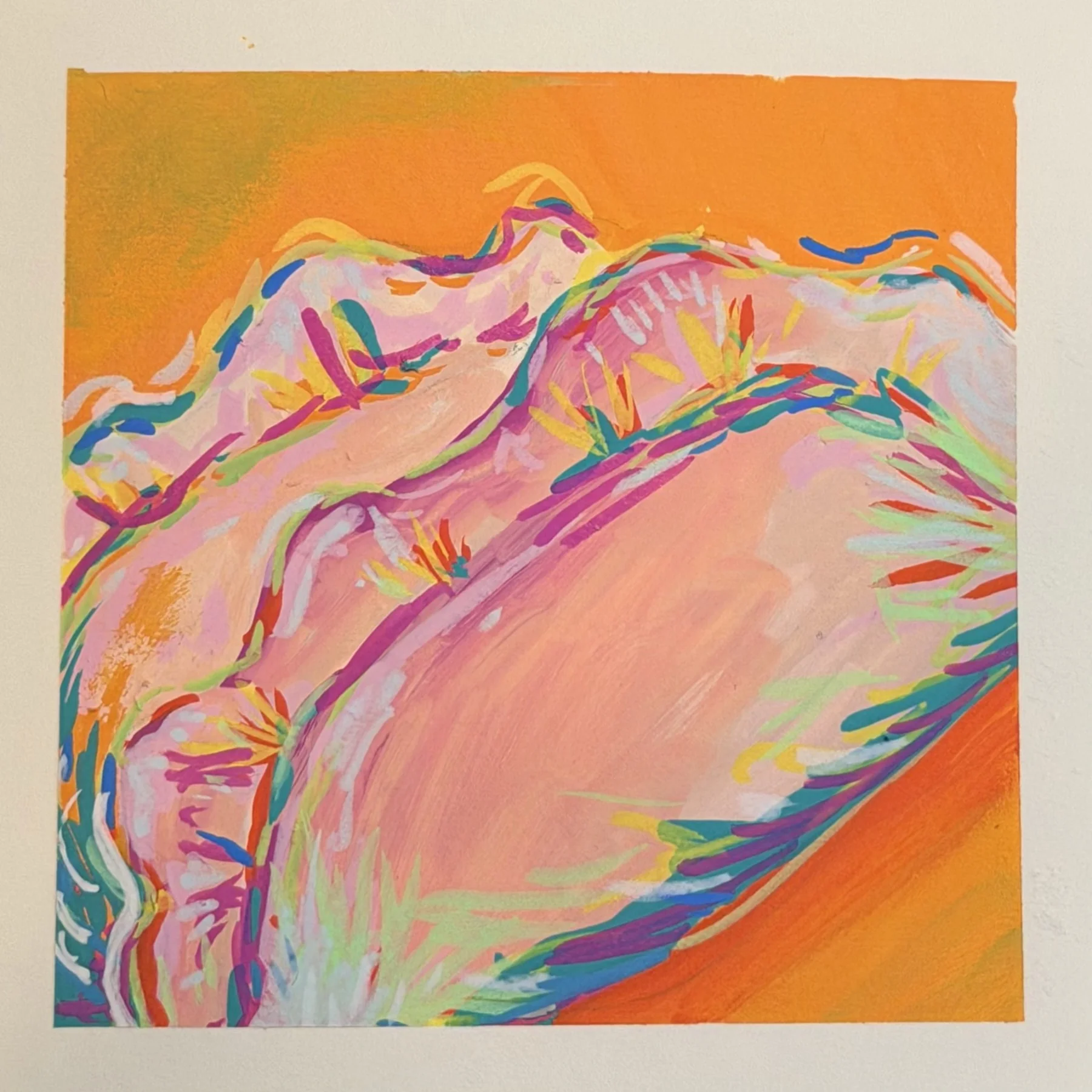 Hand-painted taco in expressive bright colors