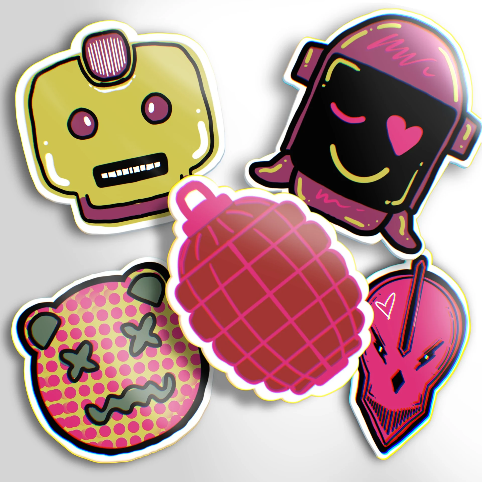 Colorful character sticker designs