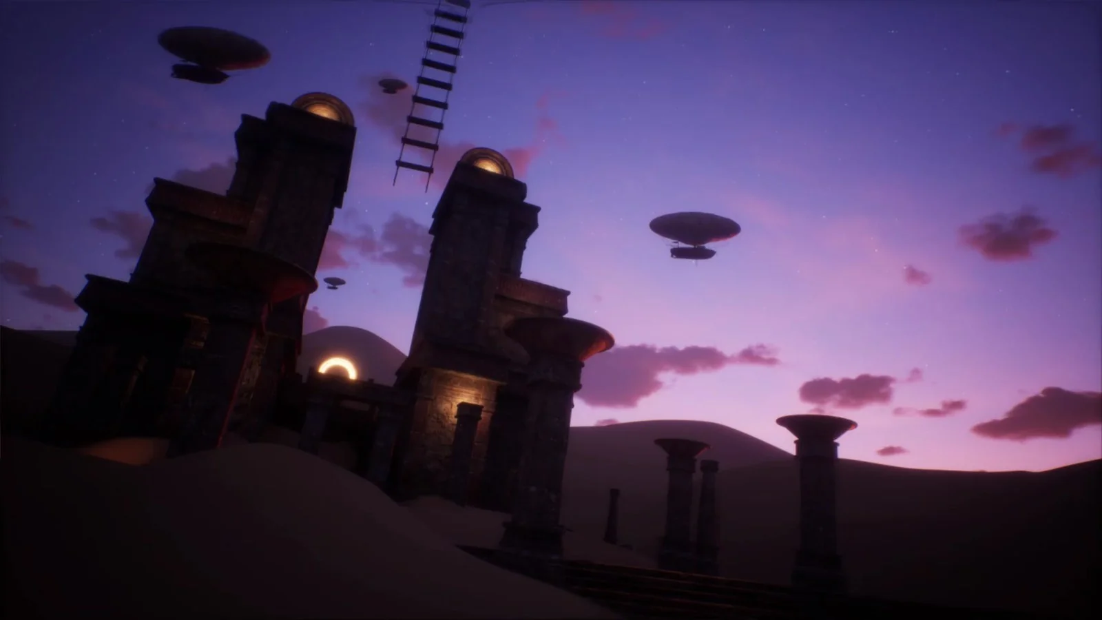 Dusk / Silhouettes and violet sky