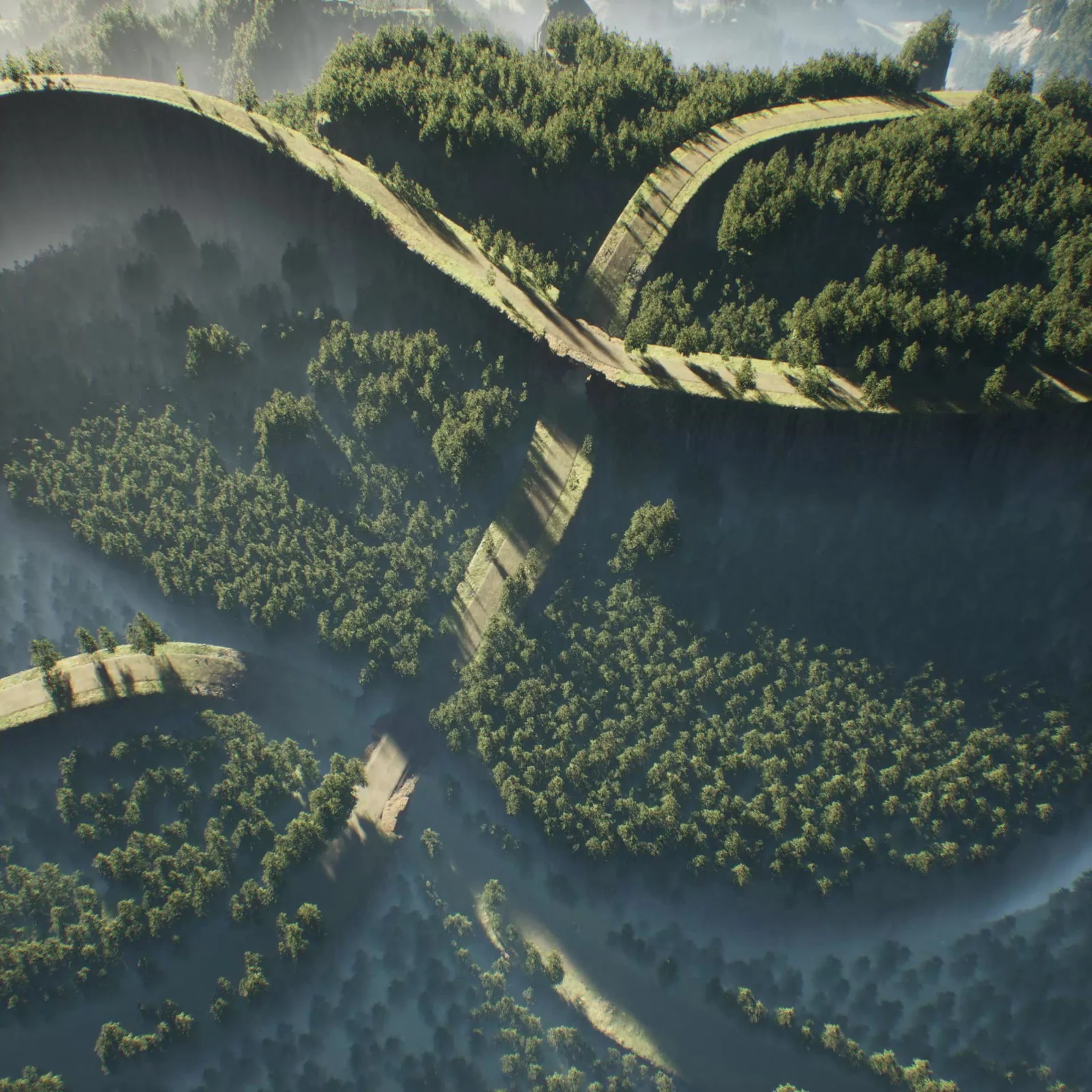 Landscape / Winding green forms